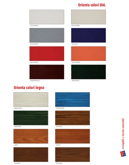 Avvolginili ORIENTA colori disponibili